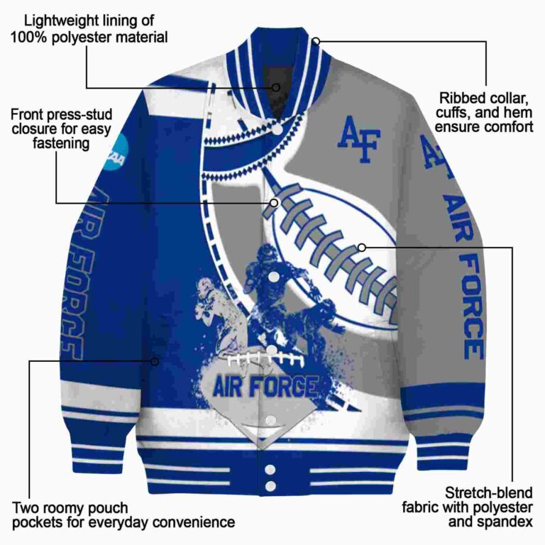 air force falcons baseball stitching grey white jacket new arrival