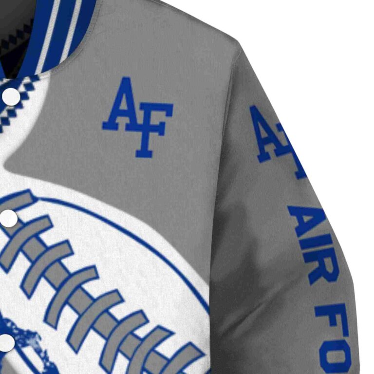 air force falcons baseball stitching grey white jacket premium grade