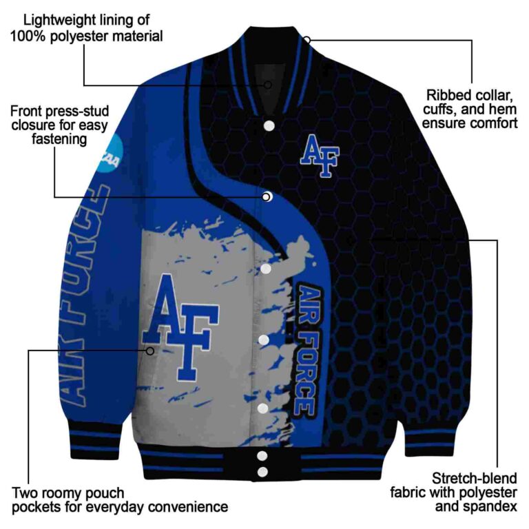 air force falcons hexagonal pattern blue black jacket new arrival