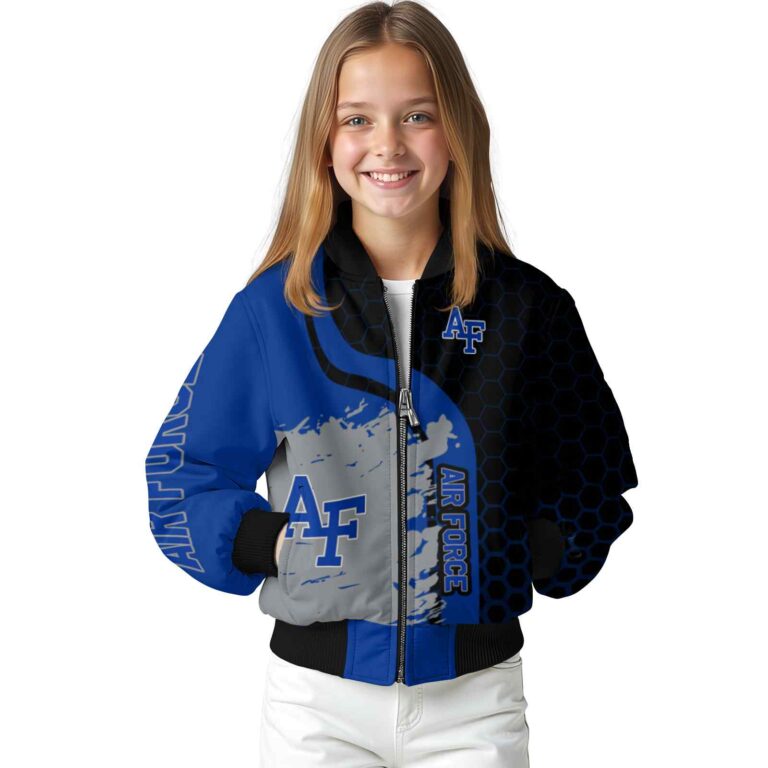 air force falcons hexagonal pattern blue black jacket top rated