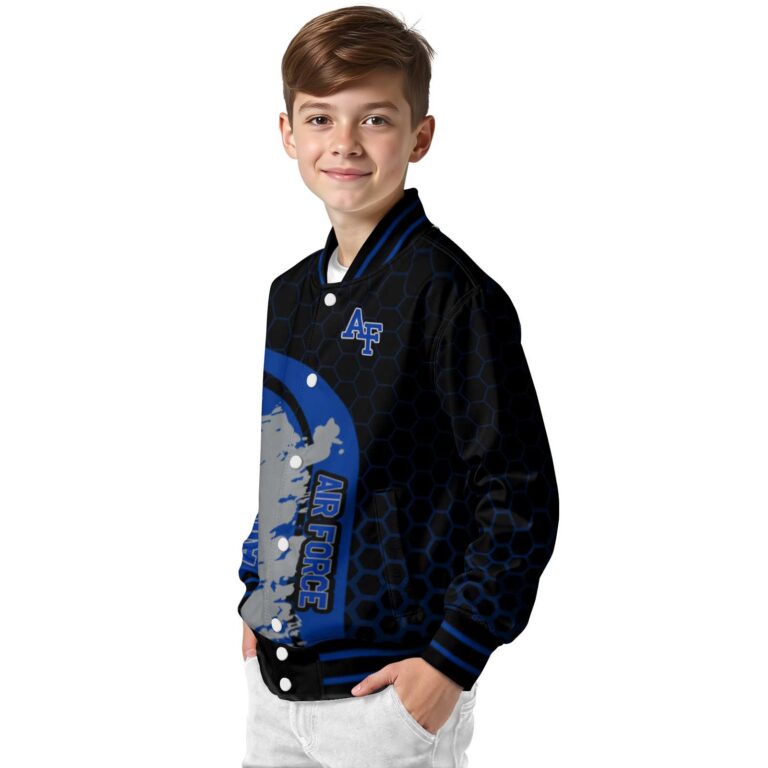 air force falcons hexagonal pattern blue black jacket trendy