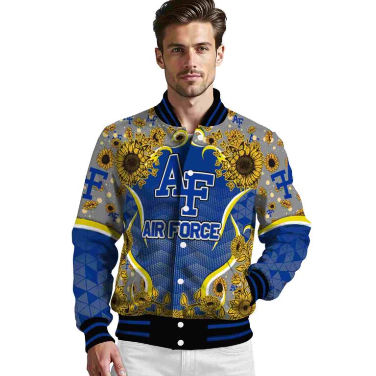 air force falcons sunflower bloom blue yellow jacket high quality
