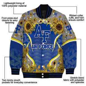 air force falcons sunflower bloom blue yellow jacket new arrival