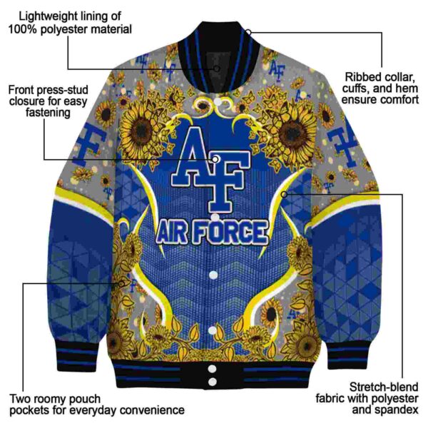air force falcons sunflower bloom blue yellow jacket new arrival