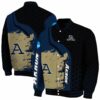 akron zips hexagonal pattern blue black jacket fashion forward