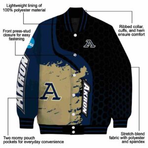 akron zips hexagonal pattern blue black jacket new arrival