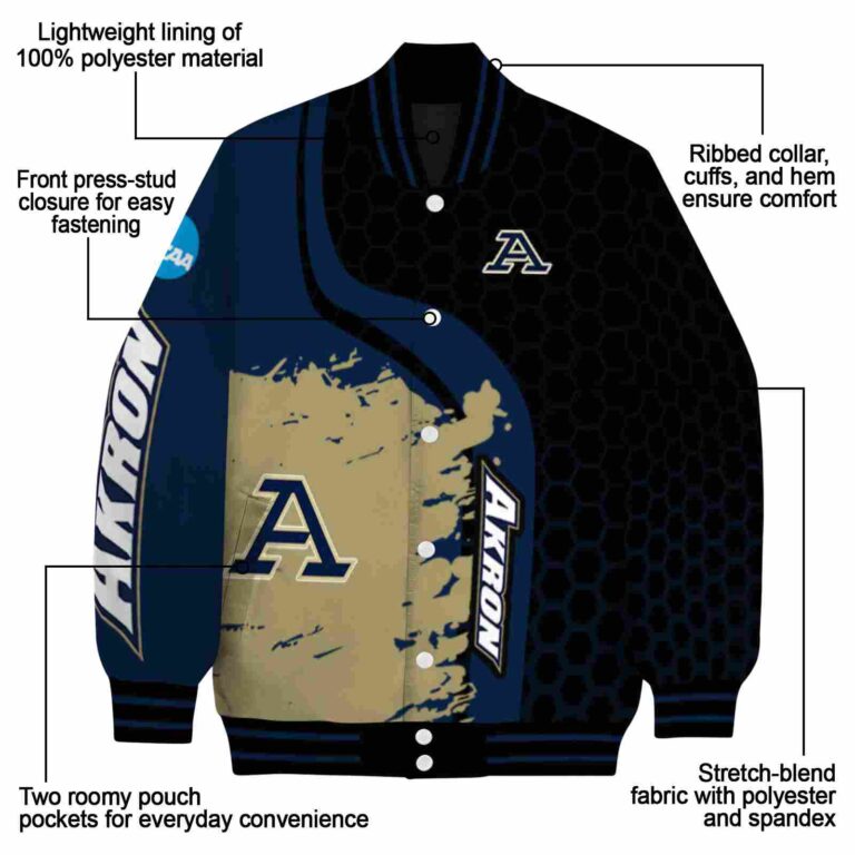 akron zips hexagonal pattern blue black jacket new arrival