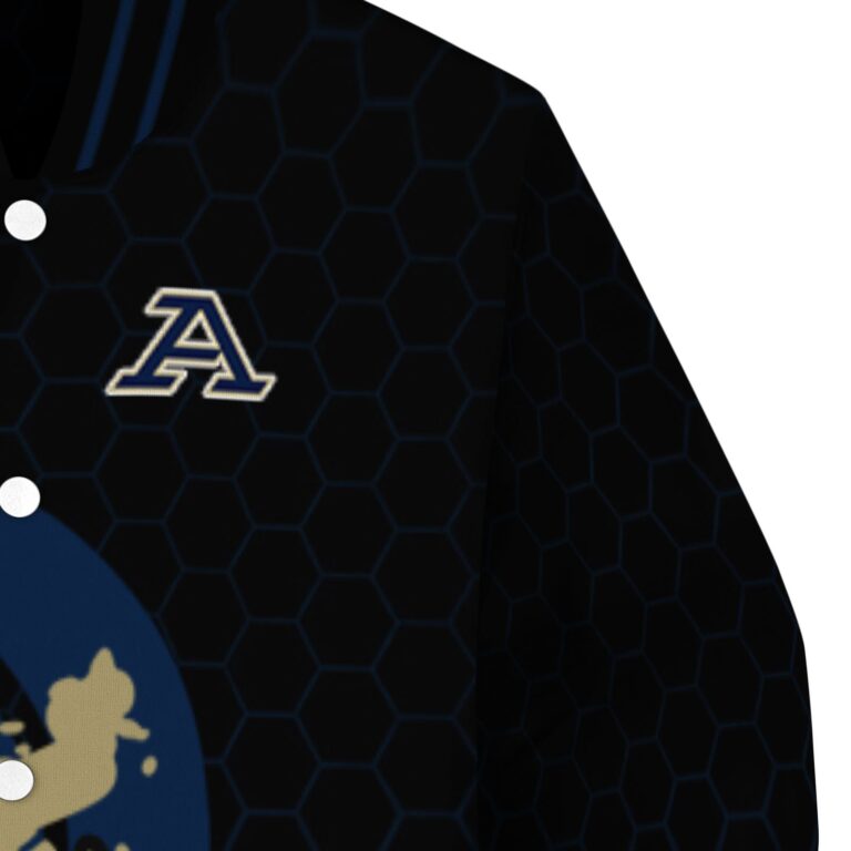 akron zips hexagonal pattern blue black jacket premium grade