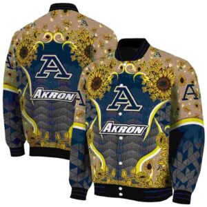 akron zips sunflower bloom blue yellow jacket fashion forward