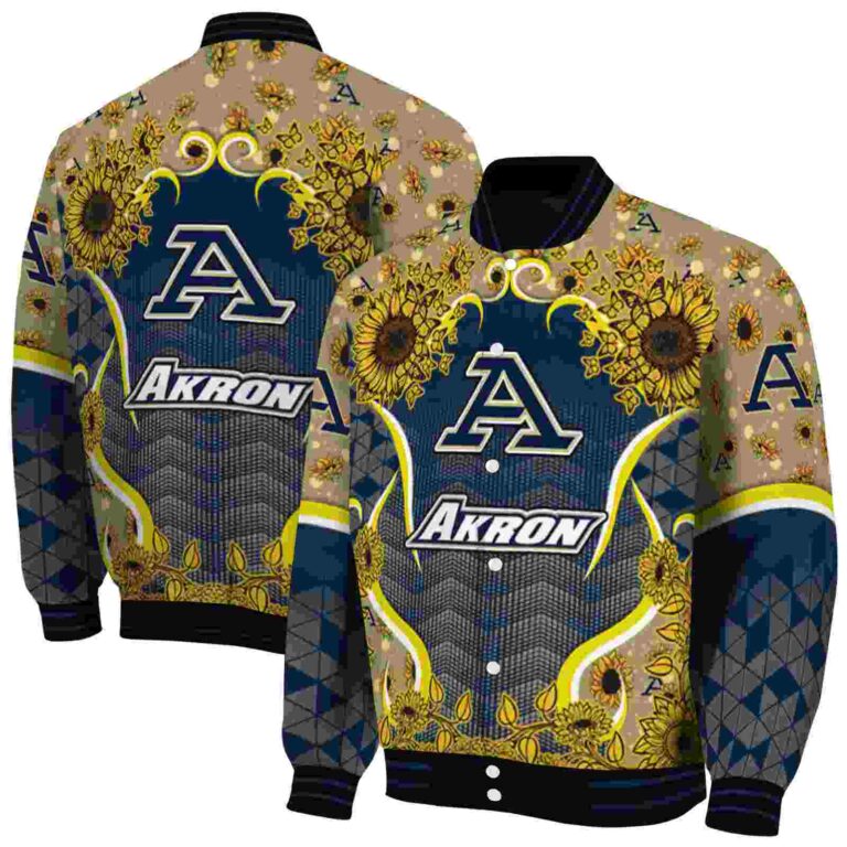 akron zips sunflower bloom blue yellow jacket fashion forward