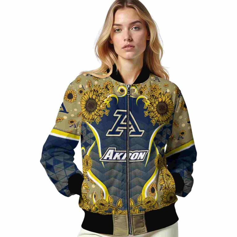 akron zips sunflower bloom blue yellow jacket latest model