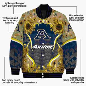 akron zips sunflower bloom blue yellow jacket new arrival