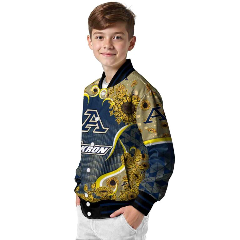 akron zips sunflower bloom blue yellow jacket trendy