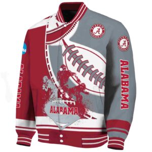 alabama crimson tide baseball stitching gray white jacket best selling