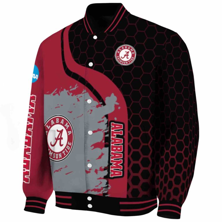 alabama crimson tide hexagonal pattern crimson black jacket best selling