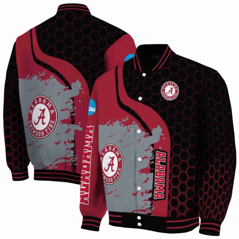 alabama crimson tide hexagonal pattern crimson black jacket fashion forward