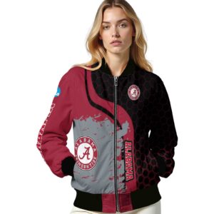 alabama crimson tide hexagonal pattern crimson black jacket latest model