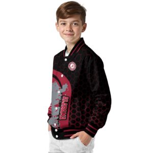alabama crimson tide hexagonal pattern crimson black jacket trendy