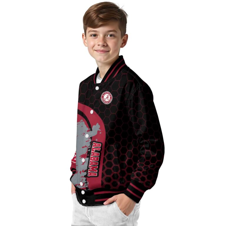 alabama crimson tide hexagonal pattern crimson black jacket trendy