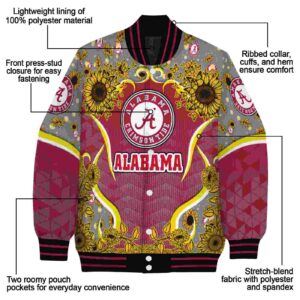 alabama crimson tide sunflower bloom crimson yellow jacket new arrival