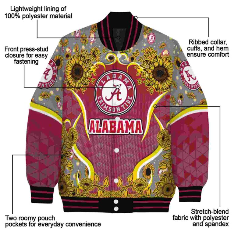 alabama crimson tide sunflower bloom crimson yellow jacket new arrival