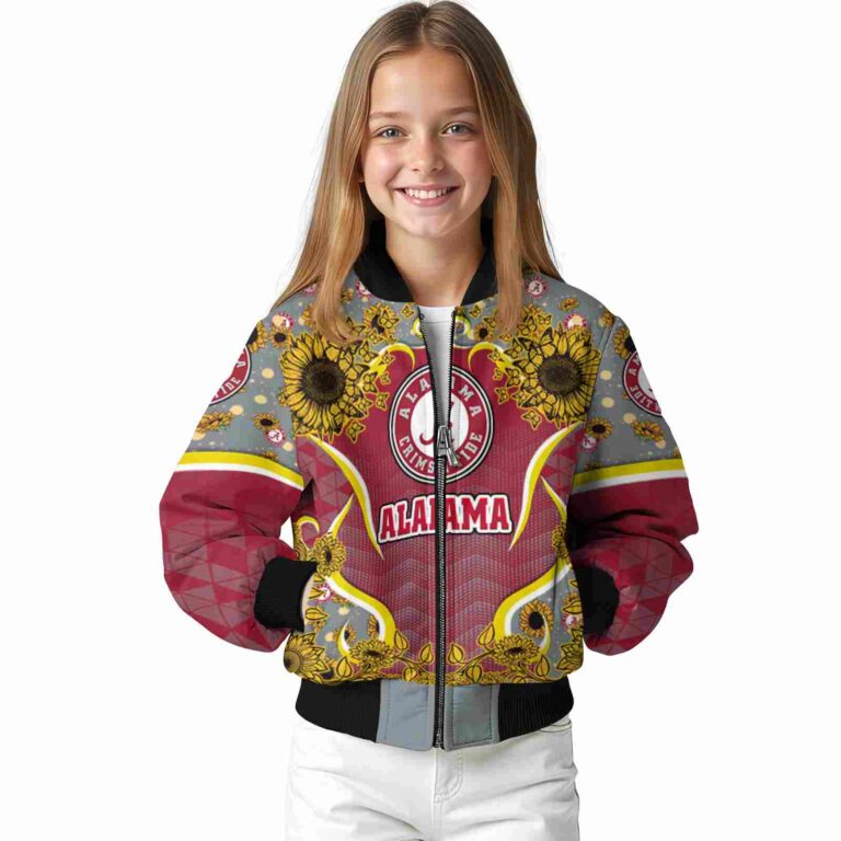 alabama crimson tide sunflower bloom crimson yellow jacket top rated