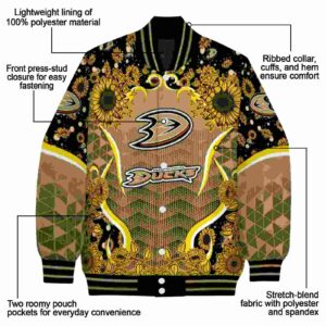 anaheim ducks sunflower bloom gold yellow jacket new arrival