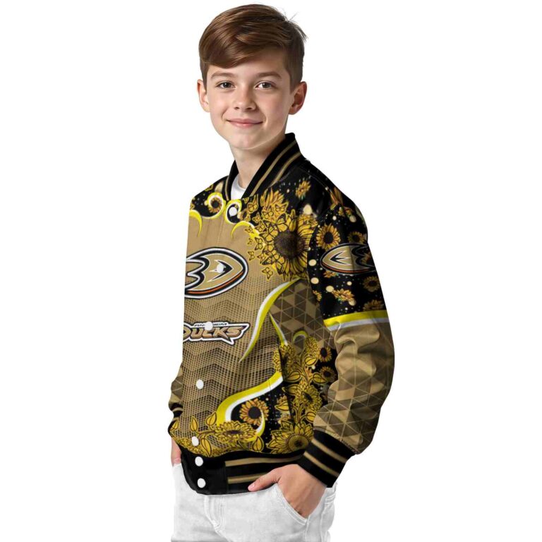 anaheim ducks sunflower bloom gold yellow jacket trendy