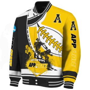 appalachian state mountaineers baseball stitching gold white jacket best selling