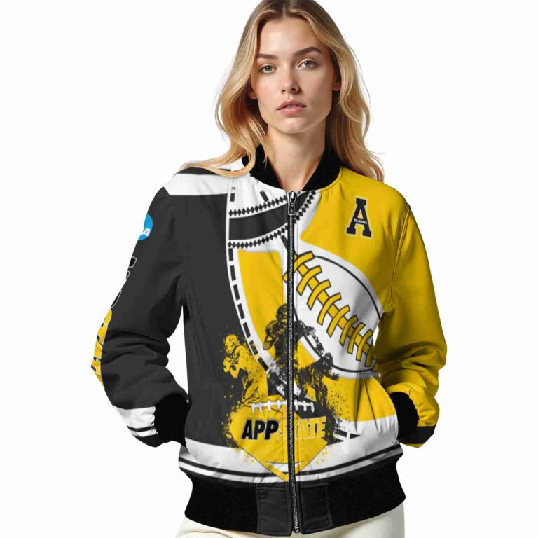 appalachian state mountaineers baseball stitching gold white jacket latest model