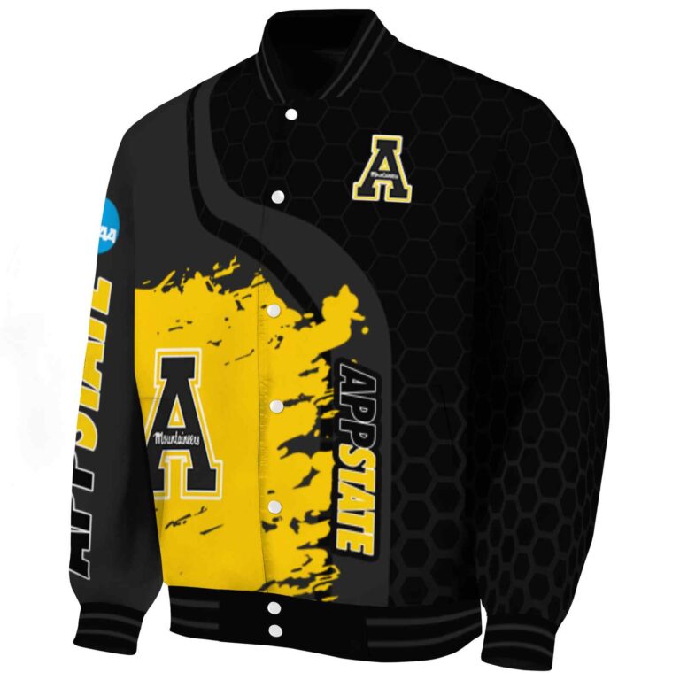 appalachian state mountaineers hexagonal pattern black jacket best selling