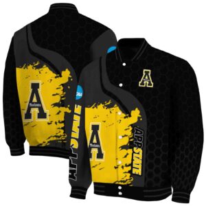 appalachian state mountaineers hexagonal pattern black jacket fashion forward