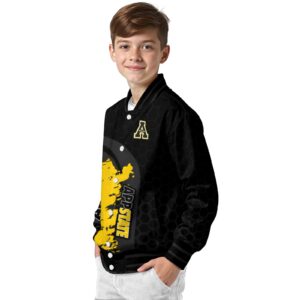 appalachian state mountaineers hexagonal pattern black jacket trendy