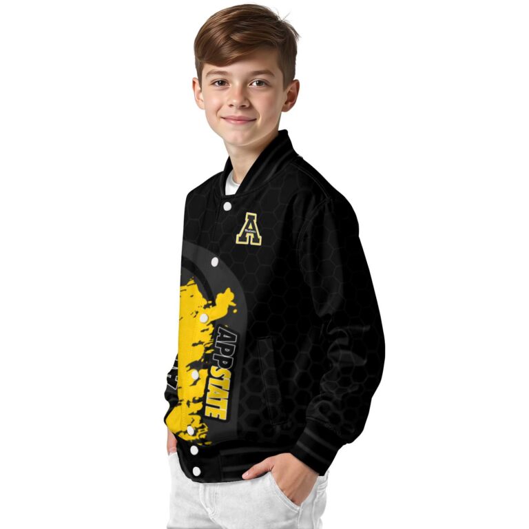 appalachian state mountaineers hexagonal pattern black jacket trendy