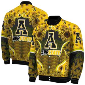 appalachian state mountaineers sunflower bloom black yellow jacket fashion forward