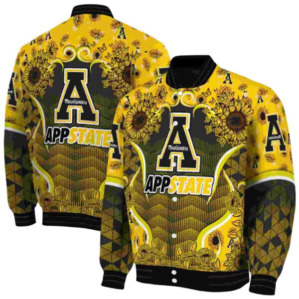 appalachian state mountaineers sunflower bloom black yellow jacket fashion forward