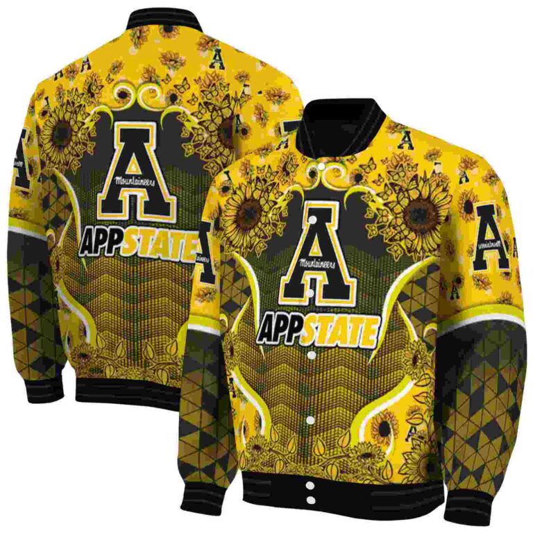 appalachian state mountaineers sunflower bloom black yellow jacket fashion forward