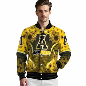 appalachian state mountaineers sunflower bloom black yellow jacket high quality