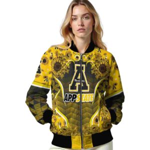 appalachian state mountaineers sunflower bloom black yellow jacket latest model