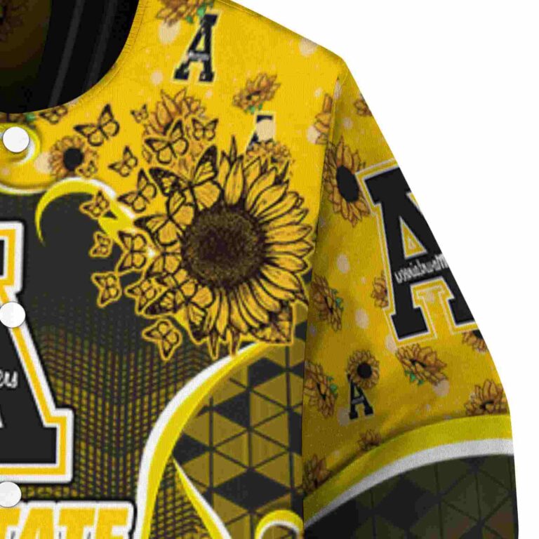 appalachian state mountaineers sunflower bloom black yellow jacket premium grade