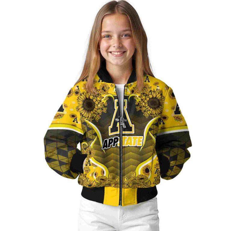 appalachian state mountaineers sunflower bloom black yellow jacket top rated
