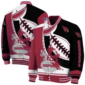 arizona cardinals baseball stitching black white jacket fashion forward