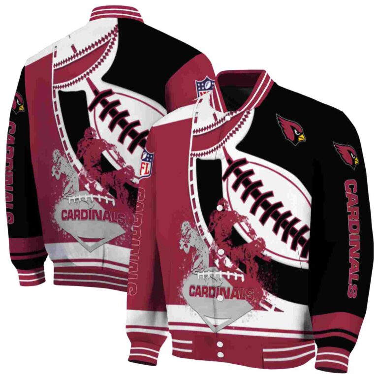 arizona cardinals baseball stitching black white jacket fashion forward
