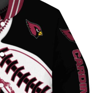 arizona cardinals baseball stitching black white jacket premium grade