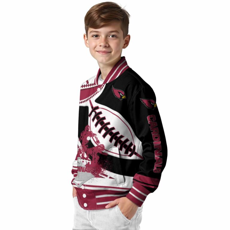 arizona cardinals baseball stitching black white jacket trendy