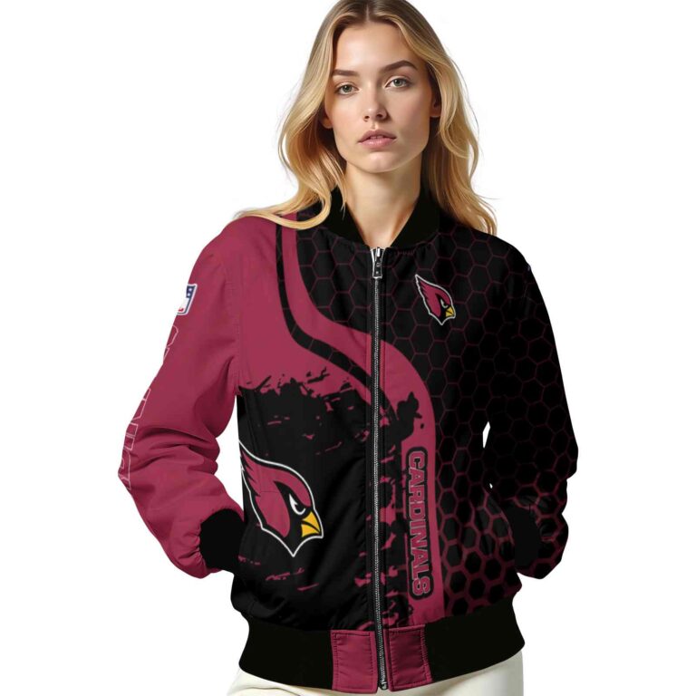 arizona cardinals hexagonal pattern red black jacket latest model