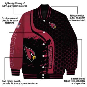 arizona cardinals hexagonal pattern red black jacket new arrival