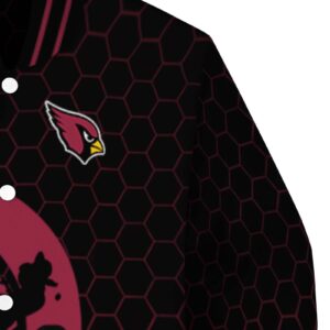 arizona cardinals hexagonal pattern red black jacket premium grade