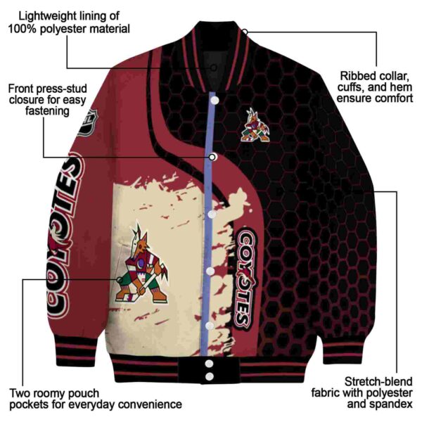 arizona coyotes hexagonal pattern red black jacket new arrival