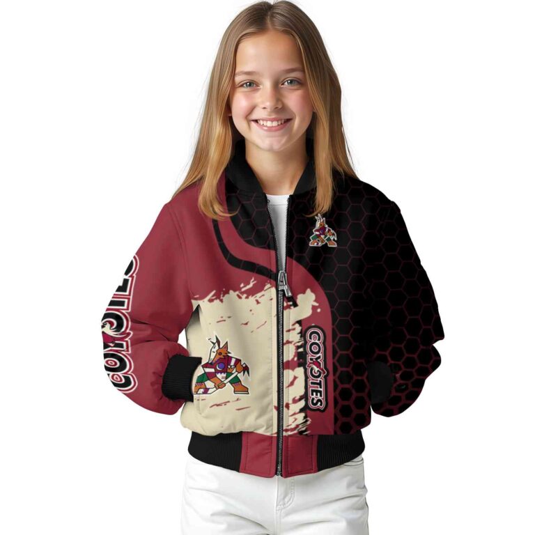 arizona coyotes hexagonal pattern red black jacket top rated